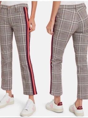 MOTHER Houndstooth Tweed Jeans in Brown and Pink/MRSP $228